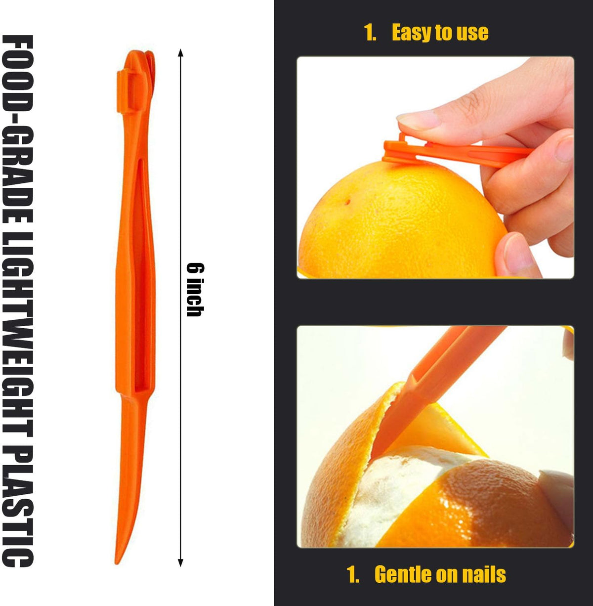 Stainless Steel Fruit Knife Orange Peeler Tools Grapefruit Utensil Tool for Citrus Lemon Kiwi Salads Melon Lime Pitaya Apple