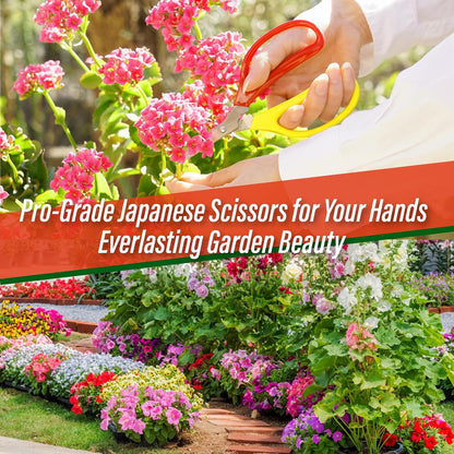 Trimming Scissors 6" - Japanese Garden Plant Herb Buds Flower Shears | Professional Snips for Precise Pruning Vegetables Harvest Deadheading Indoor Hydroponics Bonsai Sharp Blades Gardening Tools