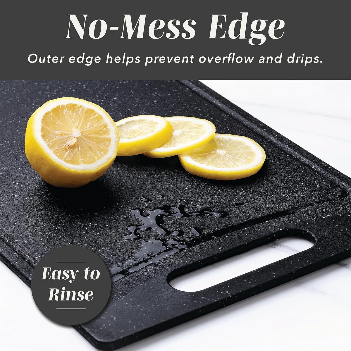 Non-Slip Cutting Board Set – Kitchen Essentials with Easy Grip Handle for Meat, Veggies, and Fruits, 4 Cutting Boards, Brown