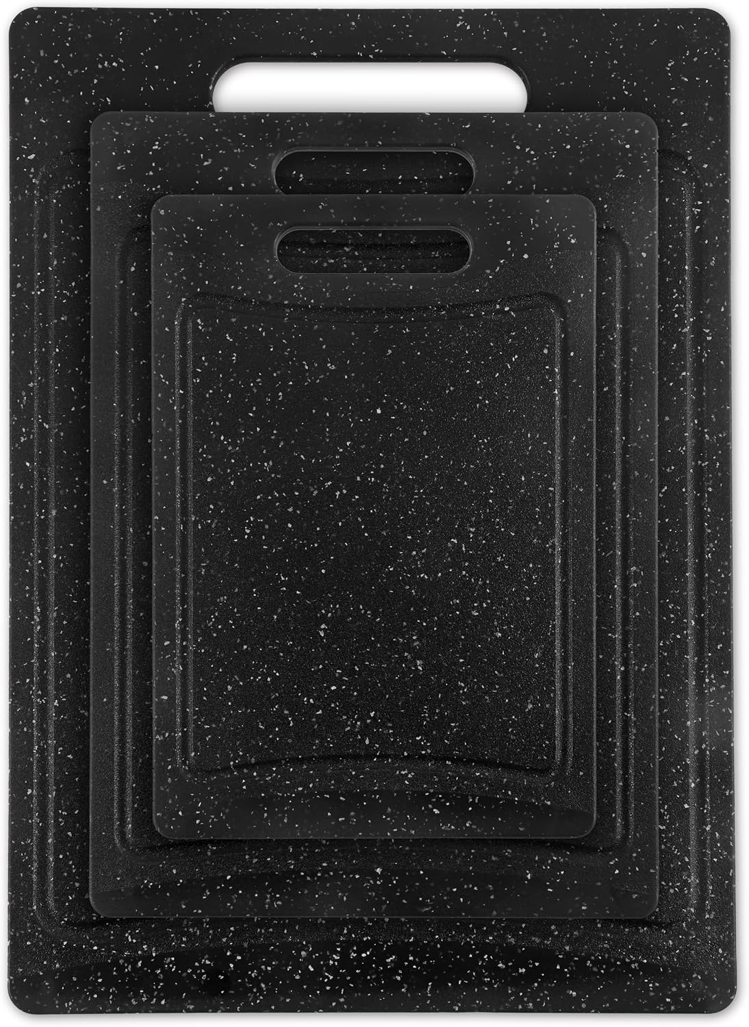 Non-Slip Cutting Board Set – Kitchen Essentials with Easy Grip Handle for Meat, Veggies, and Fruits, 4 Cutting Boards, Brown