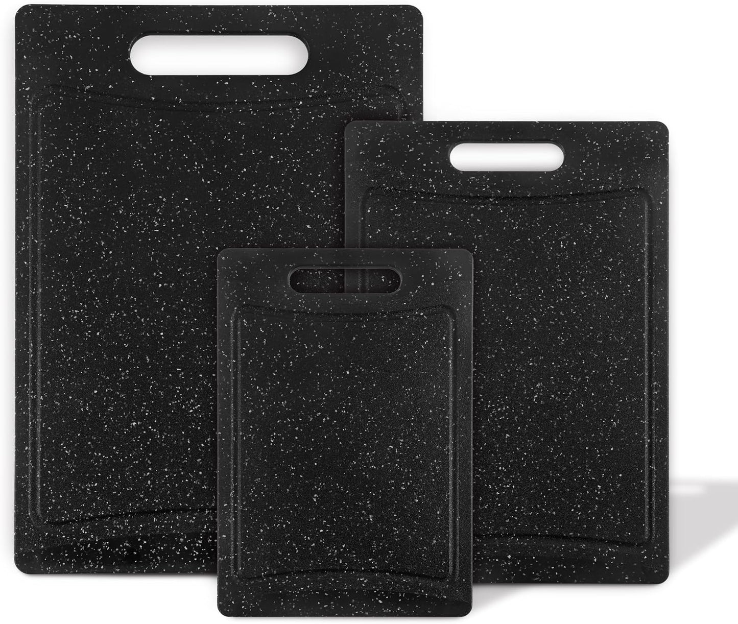 Non-Slip Cutting Board Set – Kitchen Essentials with Easy Grip Handle for Meat, Veggies, and Fruits, 4 Cutting Boards, Brown