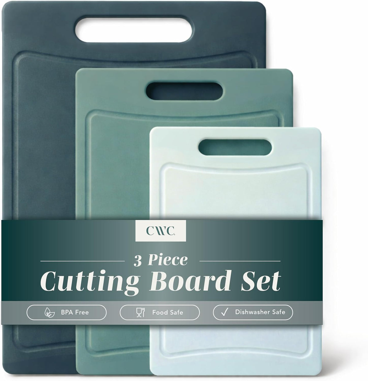 Non-Slip Cutting Board Set – Kitchen Essentials with Easy Grip Handle for Meat, Veggies, and Fruits, 4 Cutting Boards, Brown