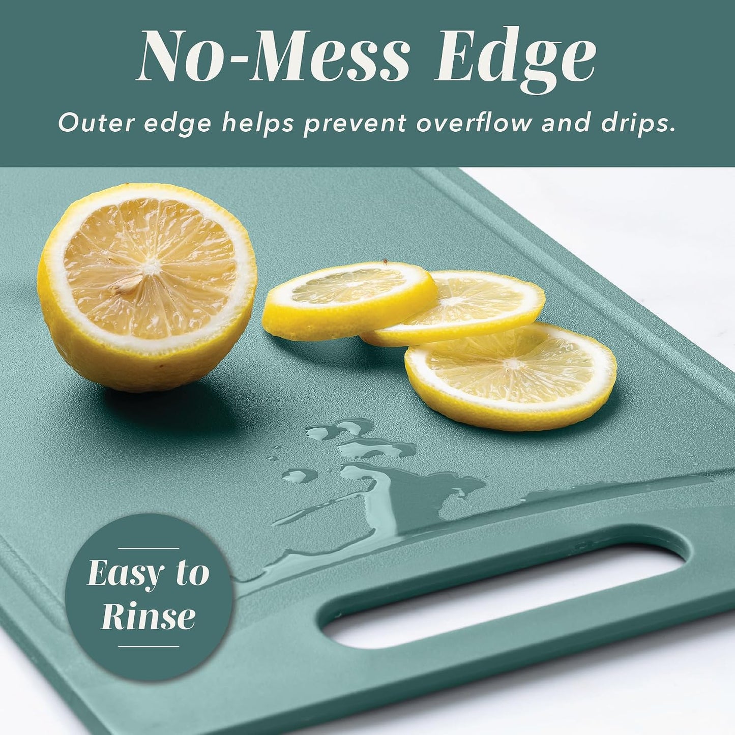 Non-Slip Cutting Board Set – Kitchen Essentials with Easy Grip Handle for Meat, Veggies, and Fruits, 4 Cutting Boards, Brown