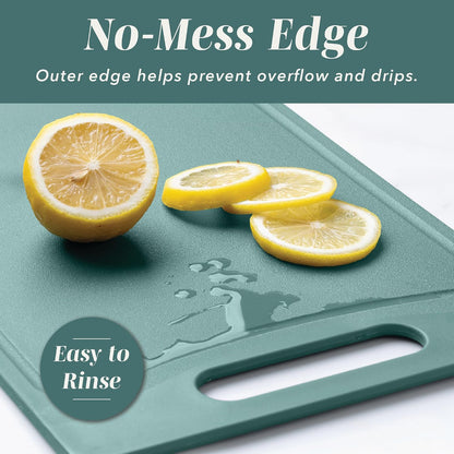 Non-Slip Cutting Board Set – Kitchen Essentials with Easy Grip Handle for Meat, Veggies, and Fruits, 4 Cutting Boards, Brown