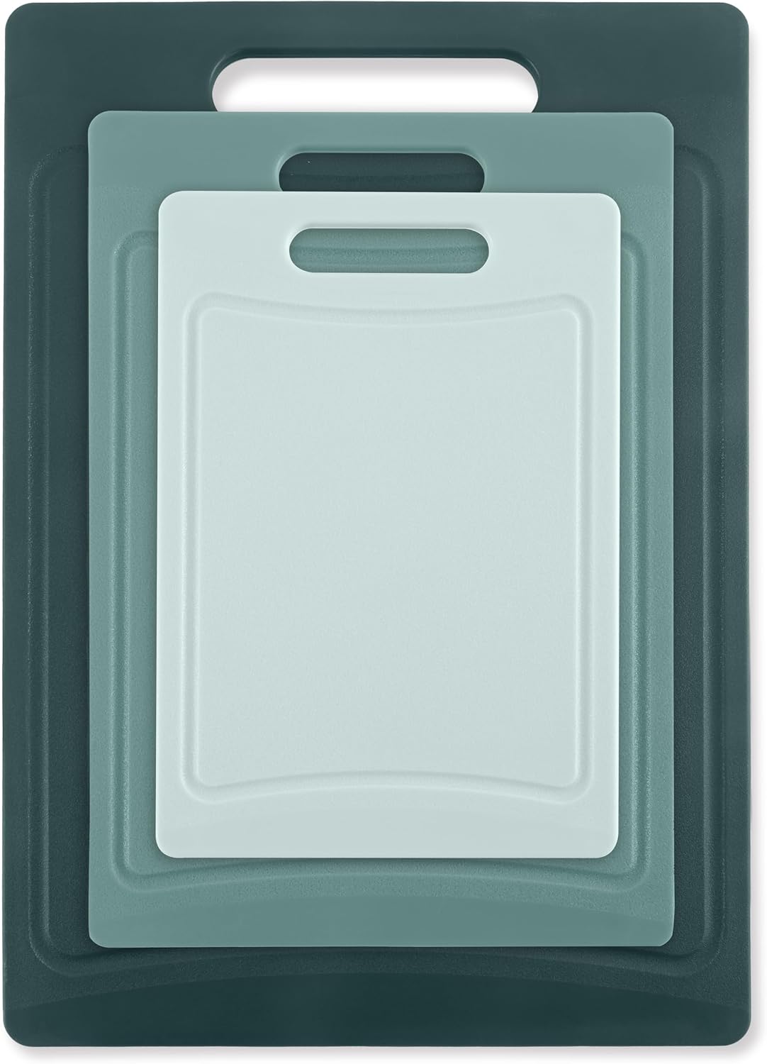 Non-Slip Cutting Board Set – Kitchen Essentials with Easy Grip Handle for Meat, Veggies, and Fruits, 4 Cutting Boards, Brown