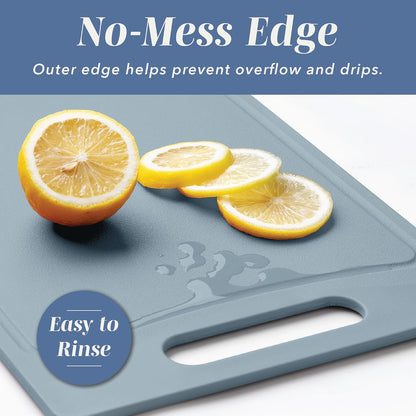 Non-Slip Cutting Board Set – Kitchen Essentials with Easy Grip Handle for Meat, Veggies, and Fruits, 4 Cutting Boards, Brown