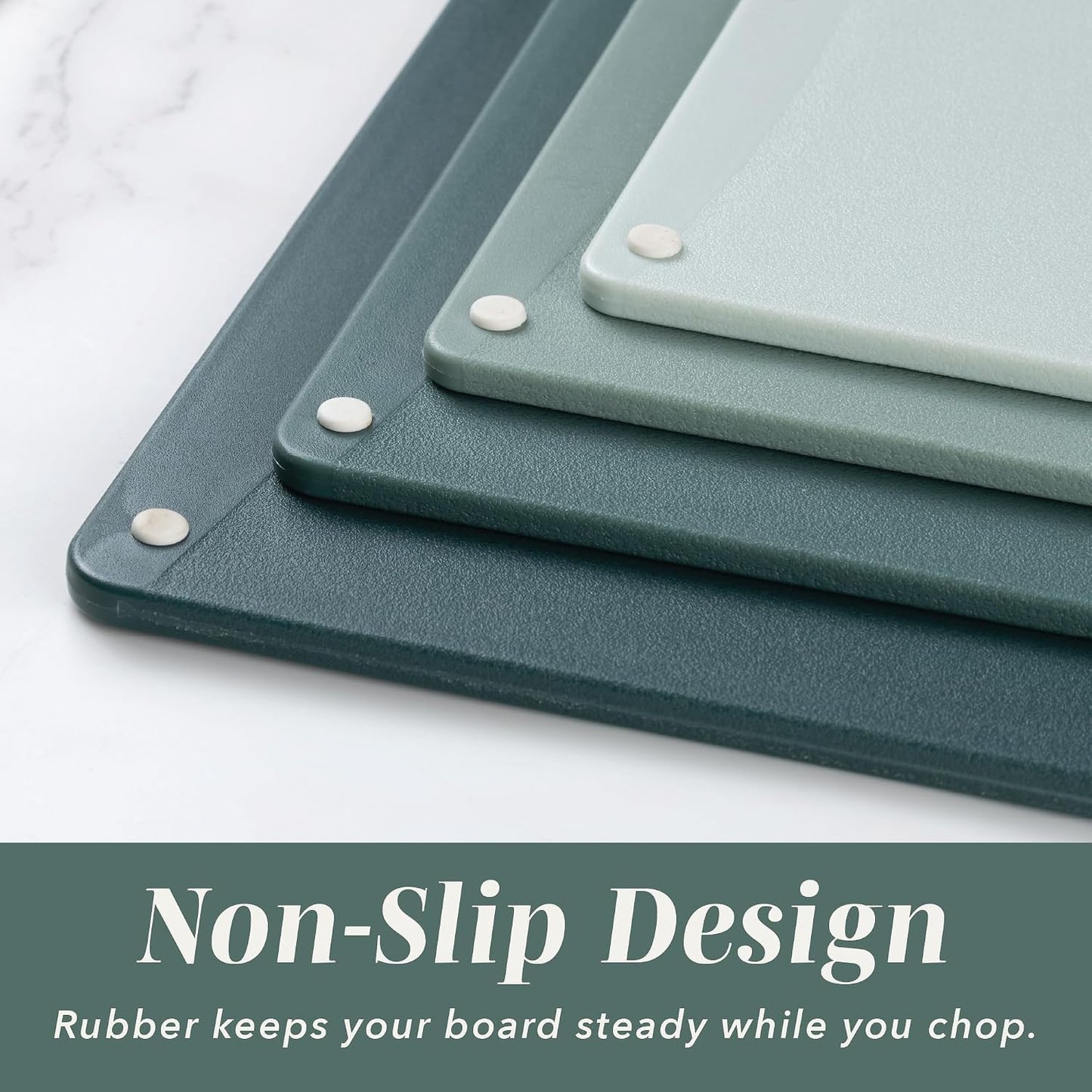 Non-Slip Cutting Board Set – Kitchen Essentials with Easy Grip Handle for Meat, Veggies, and Fruits, 4 Cutting Boards, Brown