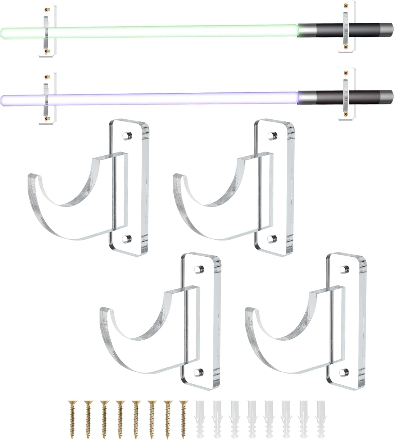 Acrylic Light Saber Display Rack - Wall-Mounted Sword Stand for Light Saber, Clear