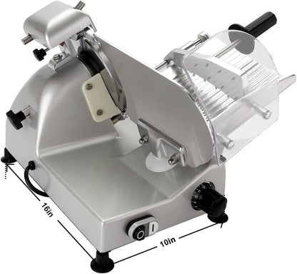 10" Electric Deli Meat Slicer, Cheese Food Slicer with Premium Chromium-plated Steel Blade, for Commercial and for Home Use 240W, BESWOOD250