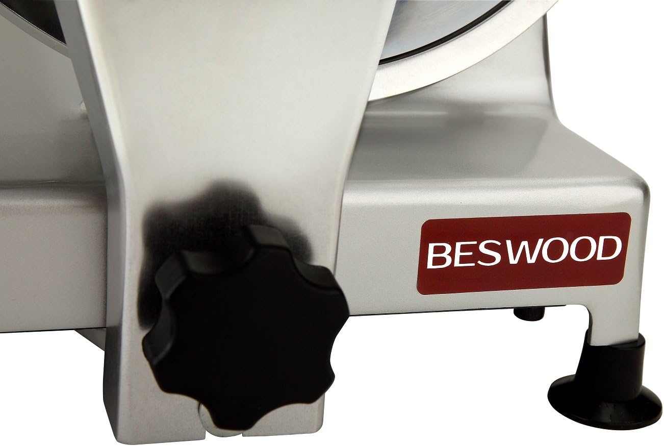 10" Electric Deli Meat Slicer, Cheese Food Slicer with Premium Chromium-plated Steel Blade, for Commercial and for Home Use 240W, BESWOOD250
