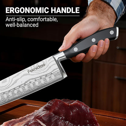 Santoku Knife 7 Inch, Razor Sharp Santoku Knife Set, High Carbon Steel Japanese Chef Knife, Professional Kitchen Knife Set with Full Tang Handle Design for Home Kitchen Coooking
