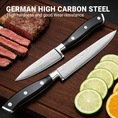 Santoku Knife 7 Inch, Razor Sharp Santoku Knife Set, High Carbon Steel Japanese Chef Knife, Professional Kitchen Knife Set with Full Tang Handle Design for Home Kitchen Coooking