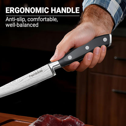Santoku Knife 7 Inch, Razor Sharp Santoku Knife Set, High Carbon Steel Japanese Chef Knife, Professional Kitchen Knife Set with Full Tang Handle Design for Home Kitchen Coooking