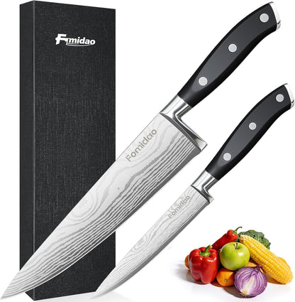 Santoku Knife 7 Inch, Razor Sharp Santoku Knife Set, High Carbon Steel Japanese Chef Knife, Professional Kitchen Knife Set with Full Tang Handle Design for Home Kitchen Coooking