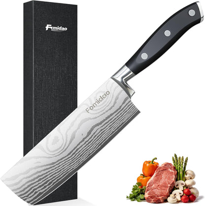 Santoku Knife 7 Inch, Razor Sharp Santoku Knife Set, High Carbon Steel Japanese Chef Knife, Professional Kitchen Knife Set with Full Tang Handle Design for Home Kitchen Coooking