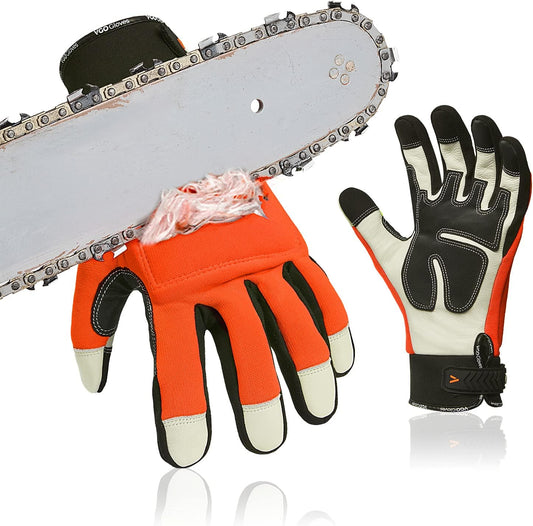 ... Leather Chainsaw Gloves,Both/Left hands Protection(CA97659/CA9760)