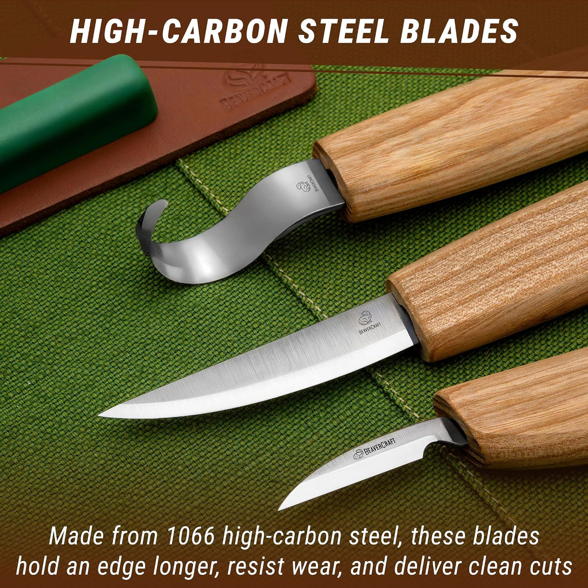 S13 Wood Carving Tools Set for Spoon Carving 3 Knives Wood Carving Kit for Beginners Hook Knife Wood Carving Right-Handed Spoon Carving Whittling Knives (S13 Right-Handed)