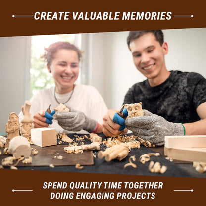 Wood Carving Kit for Beginners S16 – Whittling Knives Sloyd, Chip Wood Carving Knife, Basswood Blocks for Carvers - Whittling Tools Set