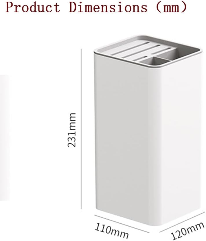 Universal Kitchen Knife Block Holder,Knife Stand Without Knives,Knife Counter-top Storage with Scissors-Slot,Space-Saving Knife Storage Organizer