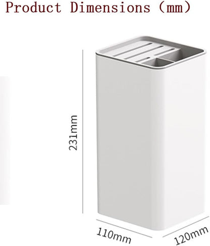 Universal Kitchen Knife Block Holder,Knife Stand Without Knives,Knife Counter-top Storage with Scissors-Slot,Space-Saving Knife Storage Organizer