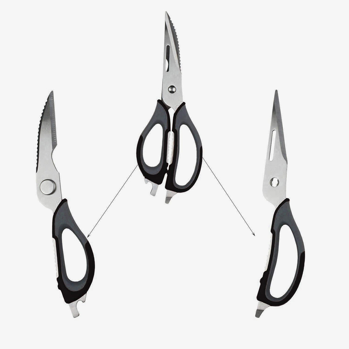 Kitchen Scissor, Professional Sturdy Stainless Steel Multipurpose Food Scissors with Cover, Heavy Duty Sharp Shear Cooking Scissors for Vegetables Meats Fish Scale, Bottle Opener (Purple)