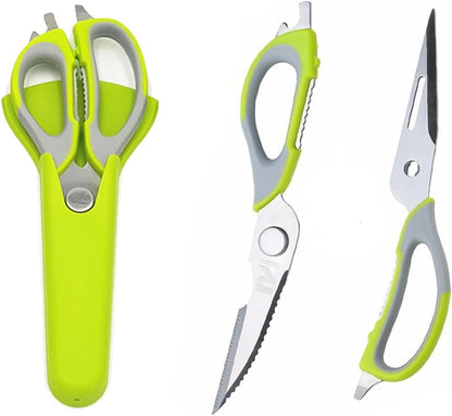Kitchen Scissor, Professional Sturdy Stainless Steel Multipurpose Food Scissors with Cover, Heavy Duty Sharp Shear Cooking Scissors for Vegetables Meats Fish Scale, Bottle Opener (Purple)