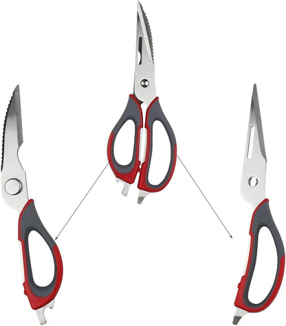 Kitchen Scissor, Professional Sturdy Stainless Steel Multipurpose Food Scissors with Cover, Heavy Duty Sharp Shear Cooking Scissors for Vegetables Meats Fish Scale, Bottle Opener (Purple)