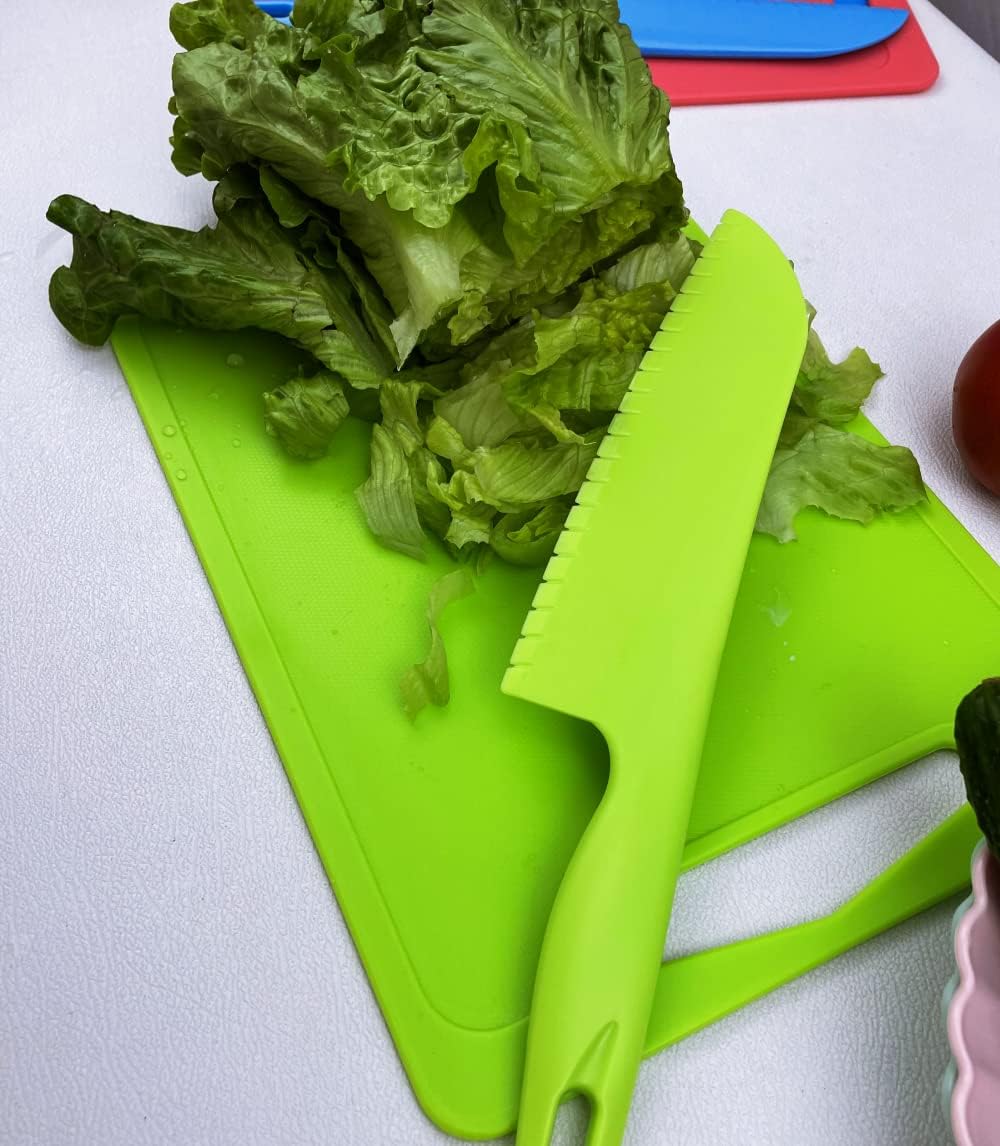 Professional Lettuce Knife to Prevent From Turning Brown, 11" Plastic Serrated Knives for Veggie, Fruit, Cake, Salad, Chef Knife for Cutting - Safe & Durable Nylon Knife Set, 3 Pack