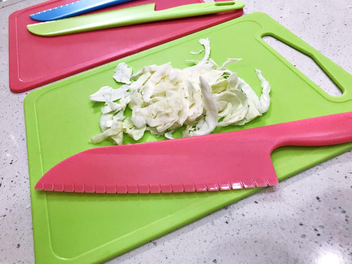 Professional Lettuce Knife to Prevent From Turning Brown, 11" Plastic Serrated Knives for Veggie, Fruit, Cake, Salad, Chef Knife for Cutting - Safe & Durable Nylon Knife Set, 3 Pack