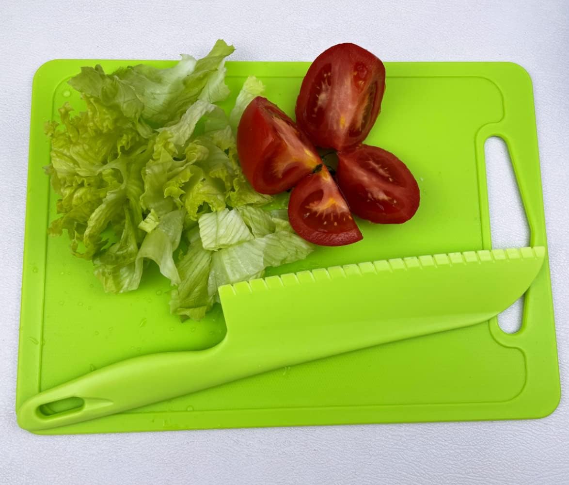 Professional Lettuce Knife to Prevent From Turning Brown, 11" Plastic Serrated Knives for Veggie, Fruit, Cake, Salad, Chef Knife for Cutting - Safe & Durable Nylon Knife Set, 3 Pack