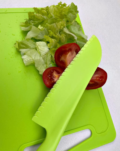 Professional Lettuce Knife to Prevent From Turning Brown, 11" Plastic Serrated Knives for Veggie, Fruit, Cake, Salad, Chef Knife for Cutting - Safe & Durable Nylon Knife Set, 3 Pack