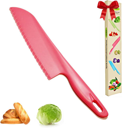 Professional Lettuce Knife to Prevent From Turning Brown, 11" Plastic Serrated Knives for Veggie, Fruit, Cake, Salad, Chef Knife for Cutting - Safe & Durable Nylon Knife Set, 3 Pack