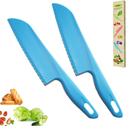 Professional Lettuce Knife to Prevent From Turning Brown, 11" Plastic Serrated Knives for Veggie, Fruit, Cake, Salad, Chef Knife for Cutting - Safe & Durable Nylon Knife Set, 3 Pack