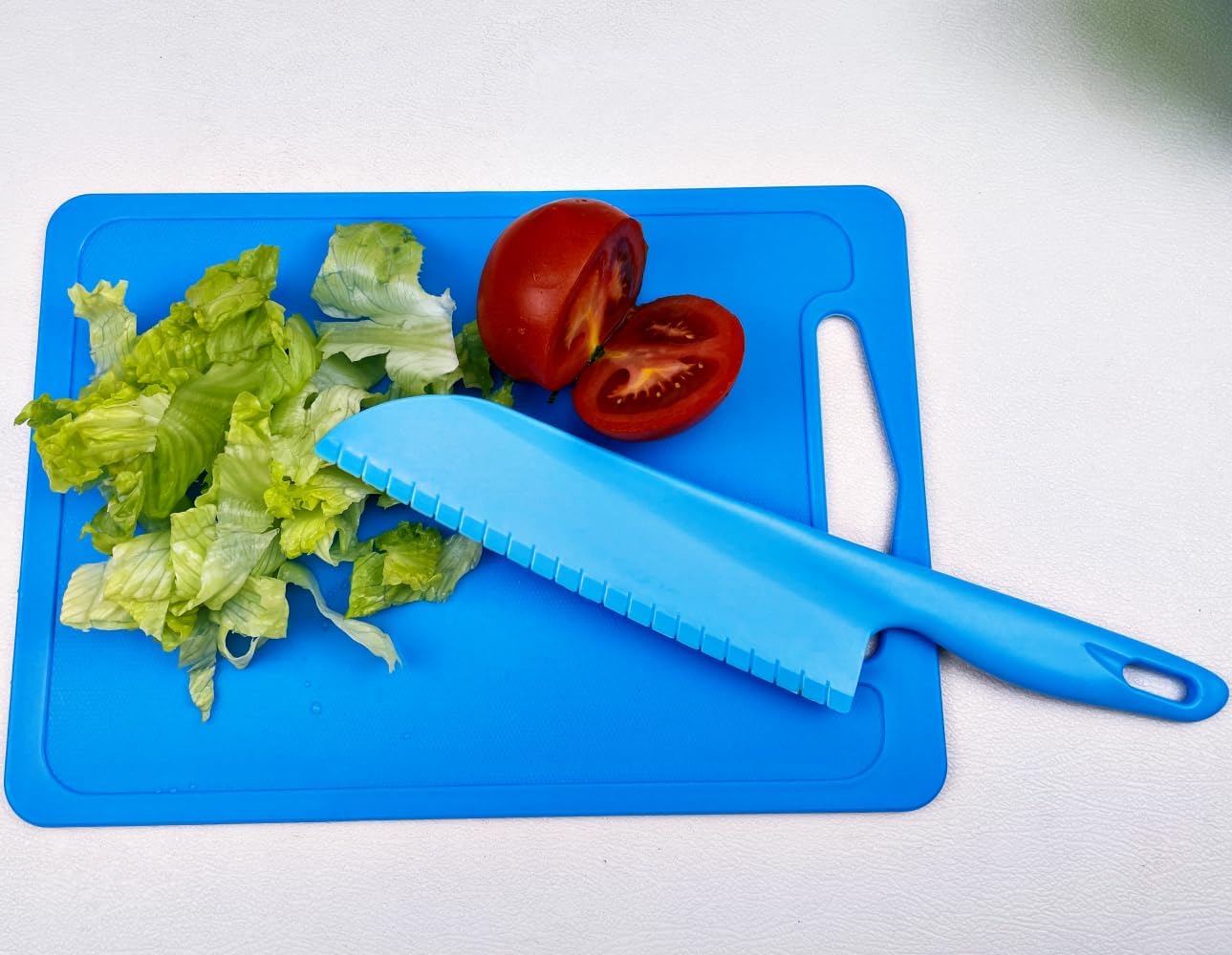 Professional Lettuce Knife to Prevent From Turning Brown, 11" Plastic Serrated Knives for Veggie, Fruit, Cake, Salad, Chef Knife for Cutting - Safe & Durable Nylon Knife Set, 3 Pack