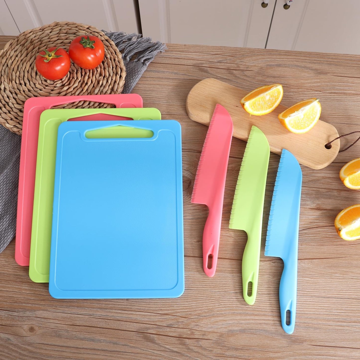 Professional Lettuce Knife to Prevent From Turning Brown, 11" Plastic Serrated Knives for Veggie, Fruit, Cake, Salad, Chef Knife for Cutting - Safe & Durable Nylon Knife Set, 3 Pack