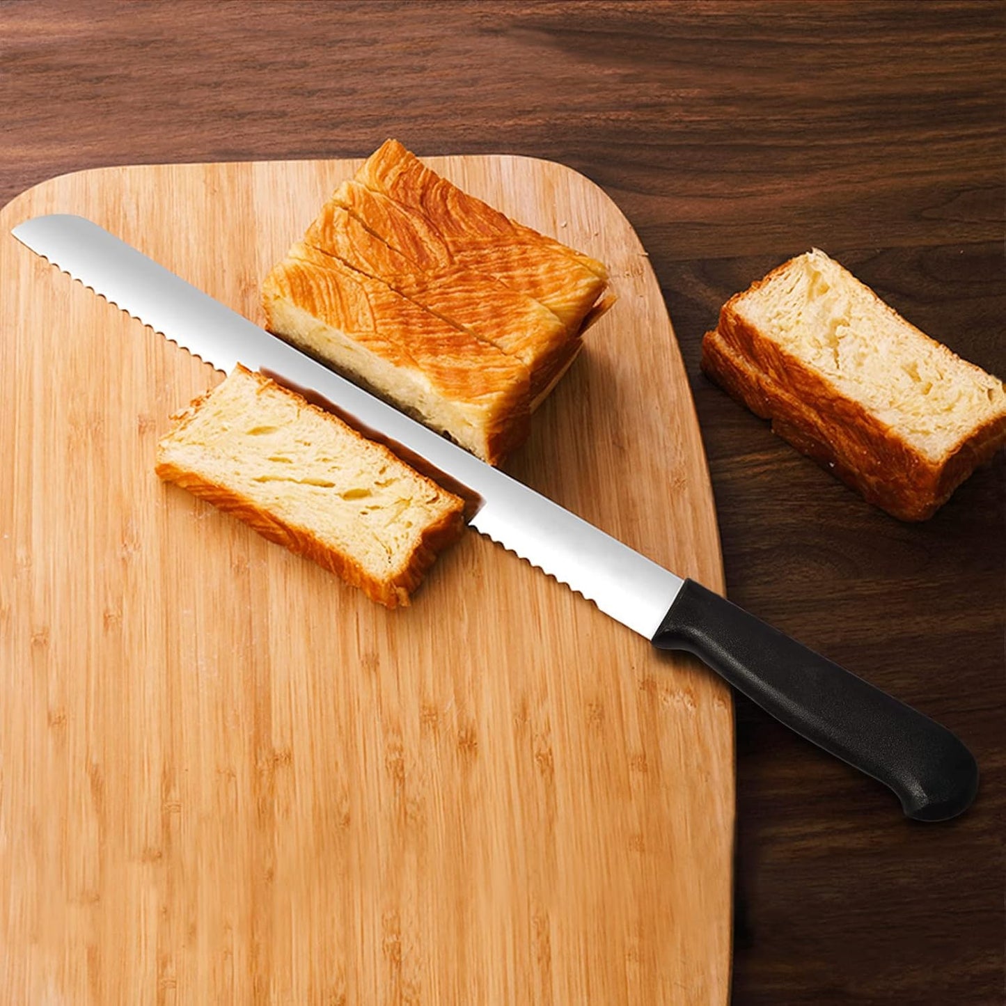 18.1-inch Long Serrated Bread Knife for Homemade Bread | Stainless Steel Loaf Cutter for Sourdough Cakes Sandwiches
