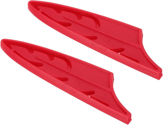 ABS Safety Knife Cover Sleeves for 3.5" Paring Knife, Universal Chopping Edge Guard Blade Protector Sheath for Kitchen Bar, Red, 9.6cm L, Pack of 2