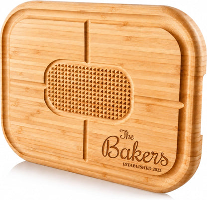 Meat Cutting Board - Extra Large Bamboo Carving Board, 18 x 13 Thick Butcher Block with Deep Juice Groove, Non Slip Center, Reversible Board for Steak, Brisket, Turkey, BBQ Prep Grilling Gifts for Men