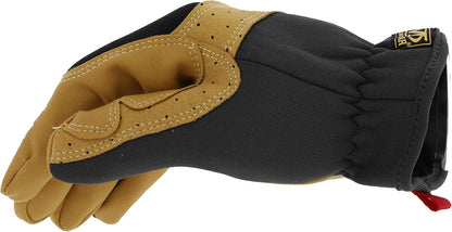 Material4X FastFit Leather Gloves Brown/Black, Large | Leather Abrasion-Resistant FastFit Gloves with Breathable, Secure Fit, Anti-Slip & Cut-Resistant Machine Washable Build