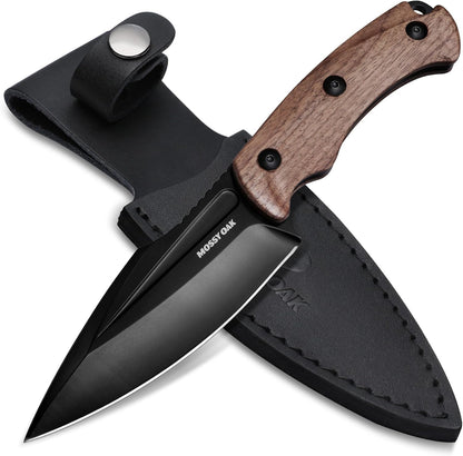 8.5" Full-tang Fixed Blade Knife w/Sheath (Wooden Handle-Brown)