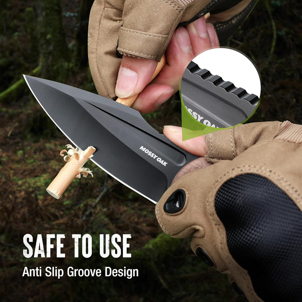 8.5" Full-tang Fixed Blade Knife w/Sheath (Wooden Handle-Brown)