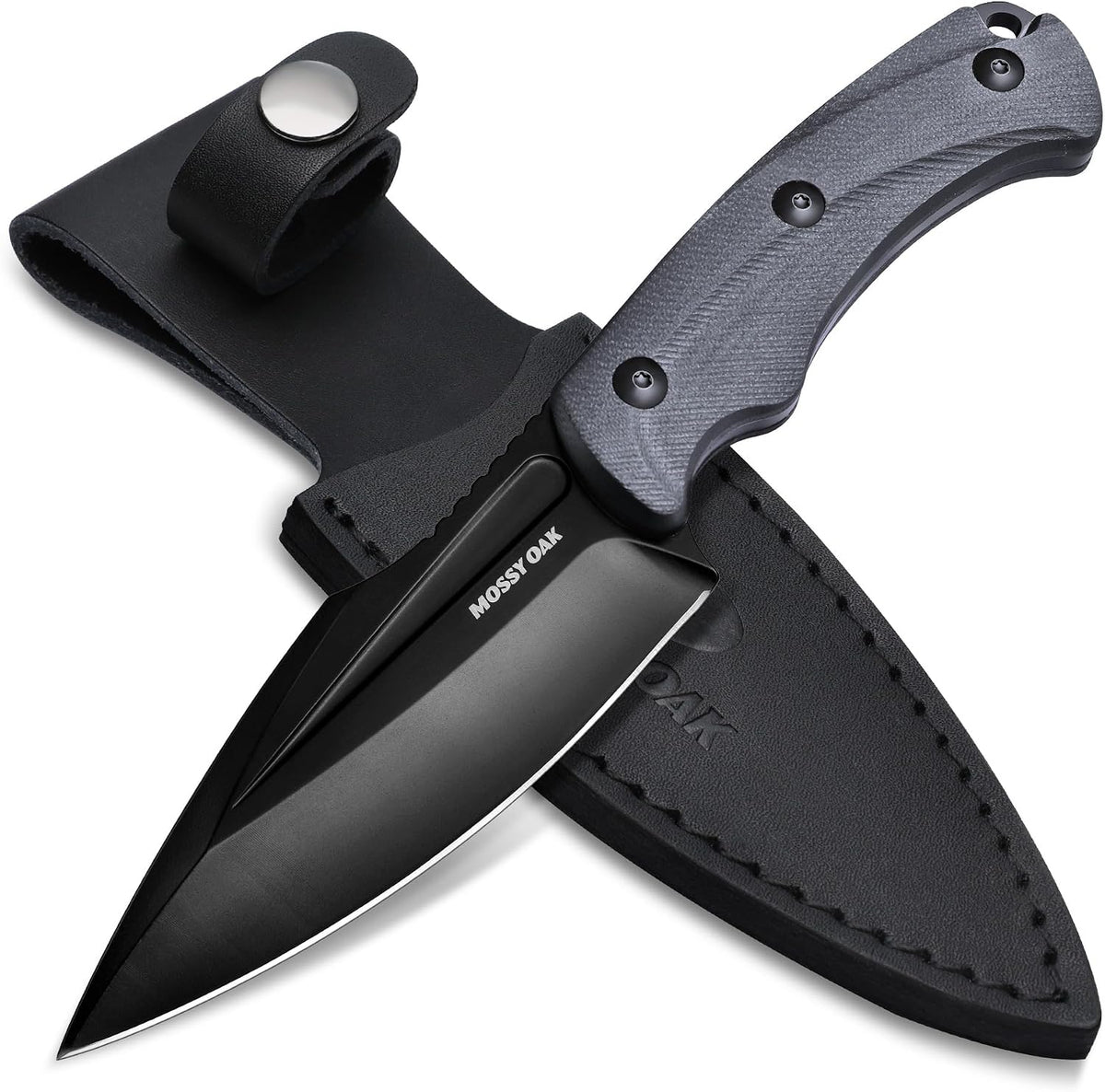 8.5" Full-tang Fixed Blade Knife w/Sheath (Wooden Handle-Brown)