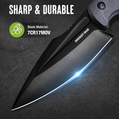 8.5" Full-tang Fixed Blade Knife w/Sheath (Wooden Handle-Brown)