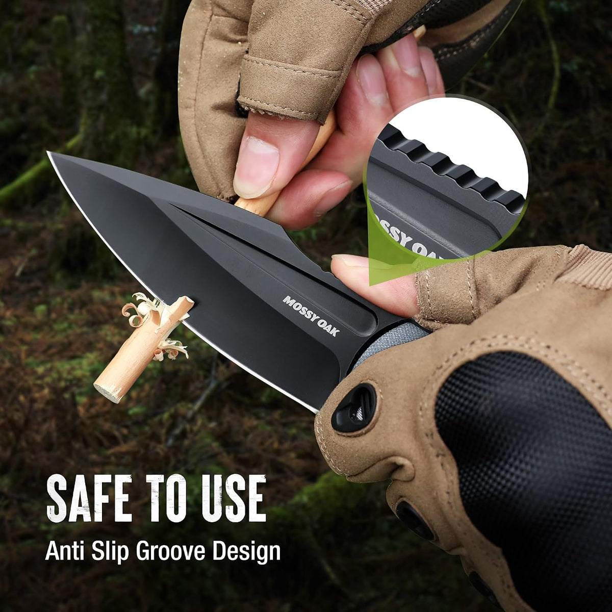 8.5" Full-tang Fixed Blade Knife w/Sheath (Wooden Handle-Brown)