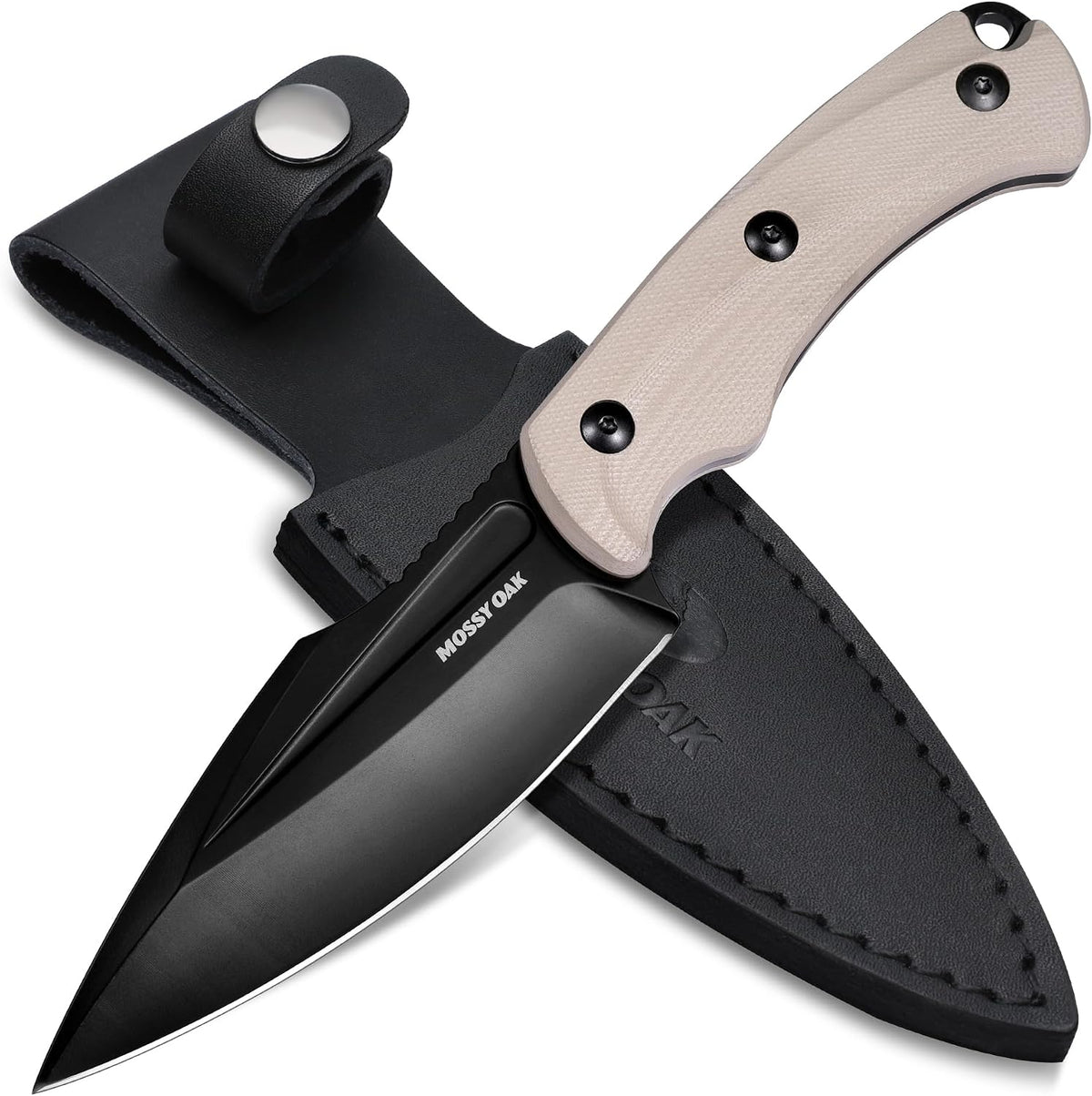 8.5" Full-tang Fixed Blade Knife w/Sheath (Wooden Handle-Brown)