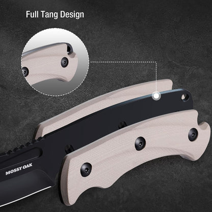 8.5" Full-tang Fixed Blade Knife w/Sheath (Wooden Handle-Brown)