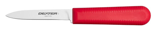 S104R-PCP Sani-Safe 15303R Cook’s Paring Knife, 3-1/4" High Carbon Stain-Free Steel Blade, Non-Slip Red Polypropylene Handle, Spear Point Small Utility Knife, 24 Pack, NSF, Made in USA