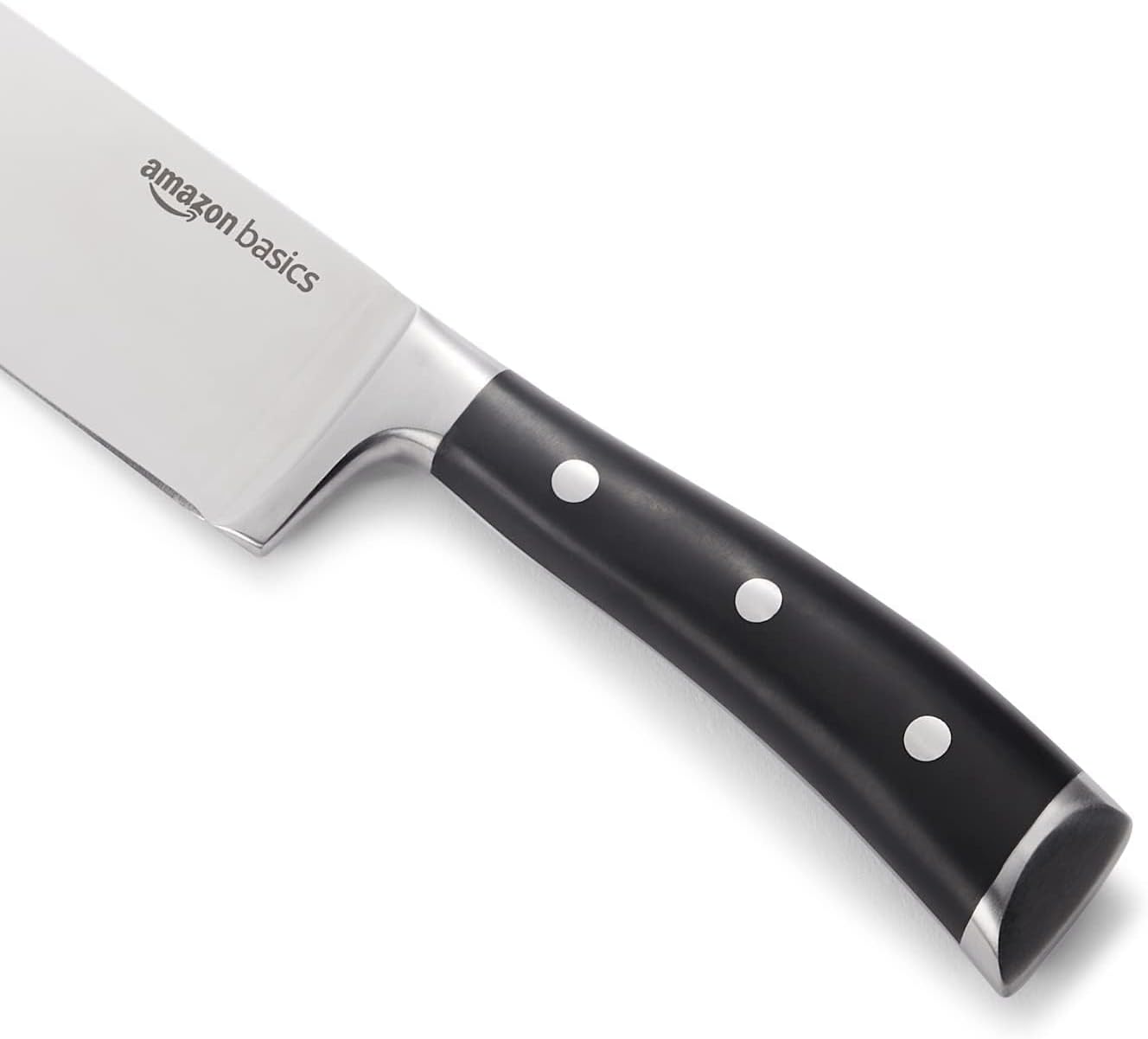 Classic 8-inch Full Tang High Carbon Stainless Steel Chef's Knife, Multipurpose Kitchen Knife with Three Rivets, Silver