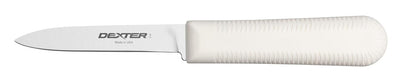 S104PCP Sani-Safe 15303 Cook’s Paring Knife, 3-1/4" High Carbon Stain-Free Steel Blade, Textured Non-Slip White Polypropylene Handle, Spear Point Kitchen Prep Knife, NSF, Made in USA