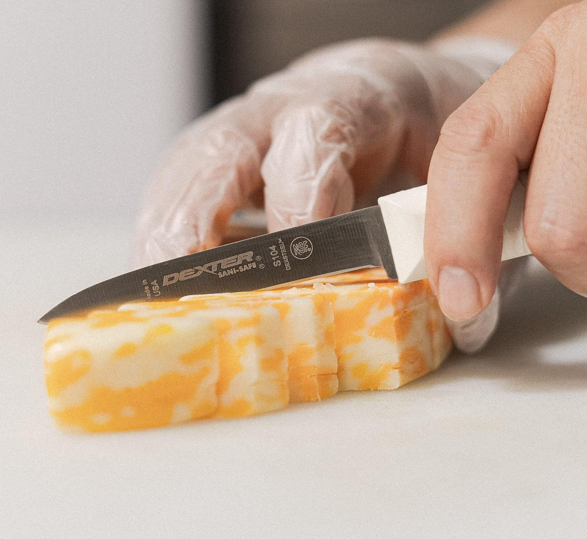 S104PCP Sani-Safe 15303 Cook’s Paring Knife, 3-1/4" High Carbon Stain-Free Steel Blade, Textured Non-Slip White Polypropylene Handle, Spear Point Kitchen Prep Knife, NSF, Made in USA